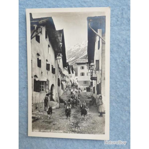 CP Suisse Grisons B�nder Dorfstrabe Dorfstrasse Ch�vre Carte Postale