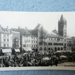 CP Photo Suisse Bale Basel Marktplatz Place du Marché Carte Postale