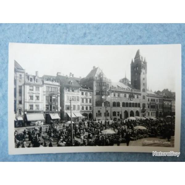 CP Photo Suisse Bale Basel Marktplatz Place du March� Carte Postale
