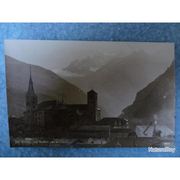 CP Photo Suisse Valais Die Kirchen und Balfrin Montagne Carte Postale