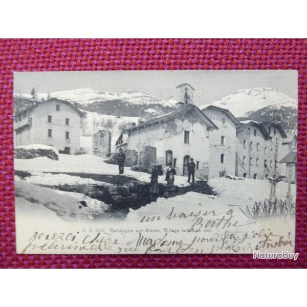 CPA Suisse Valais Randogne sur Sierre Village br�l� 1904 Carte postale
