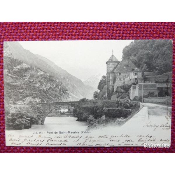 CPA Suisse Valais Pont de Saint-Maurice 1905 Carte postale