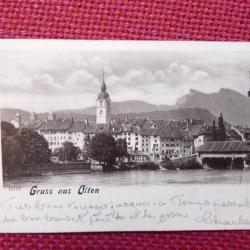 CPA Suisse Soleur Gruss aus Olten 1902 Carte postale