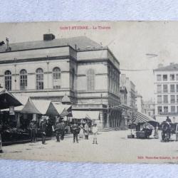 CP 42 Loire Saint Etienne Le Théâtre animé Carte Postale