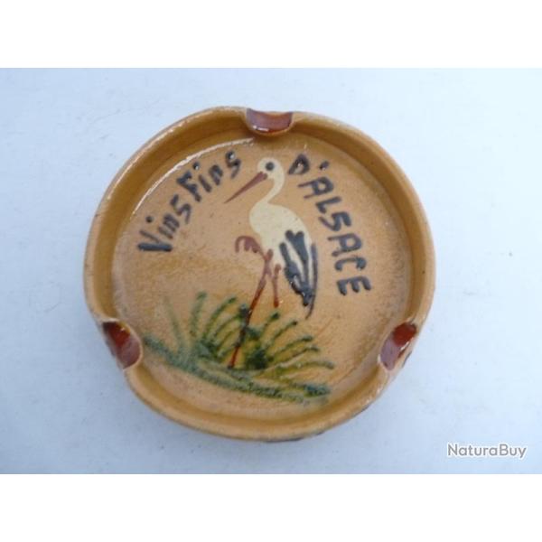 Cendrier c�ramique Vins Fins d'Alsace Cigarettes Tabac Fumeur