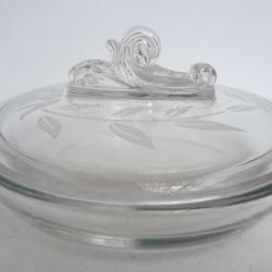 Grande boite à biscuit en verre Art déco