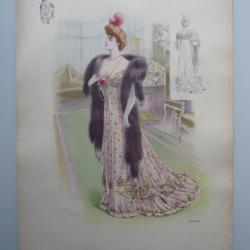 Grande Gravure Accessoires de Mode Femme 1900 Robes