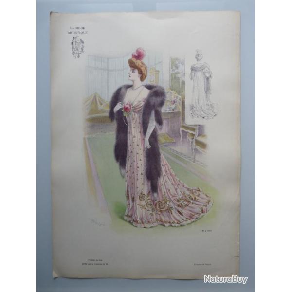 Grande Gravure Accessoires de Mode Femme 1900 Robes