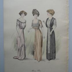 Grande Gravure Accessoires de Mode Femme 1900 Robes