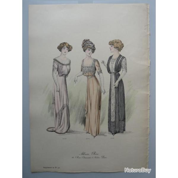 Grande Gravure Accessoires de Mode Femme 1900 Robes