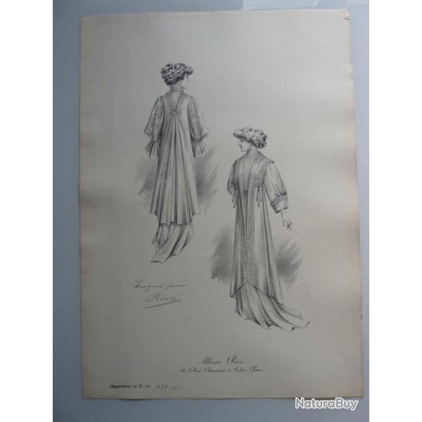 Grande Gravure Accessoires de Mode Femme 1909 Robes