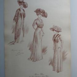 Grande Gravure Accessoires de Mode Femme 1909 Robes