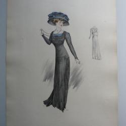 Grande Gravure Accessoires de Mode Femme 1909 Chapeaux