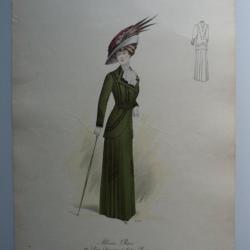 Grande Gravure Accessoires de Mode Femme 1910 Chapeaux