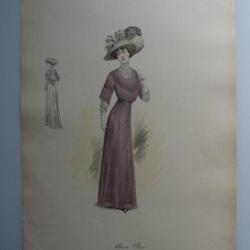 Grande Gravure Accessoires de Mode Femme 1910 Chapeaux