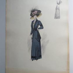 Grande Gravure Accessoires de Mode Femme 1910 Chapeaux