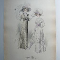 Grande Gravure Accessoires de Mode Femme 1909 Chapeaux