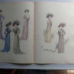 Grande Gravure Accessoires de Mode Femme 1909 Robe