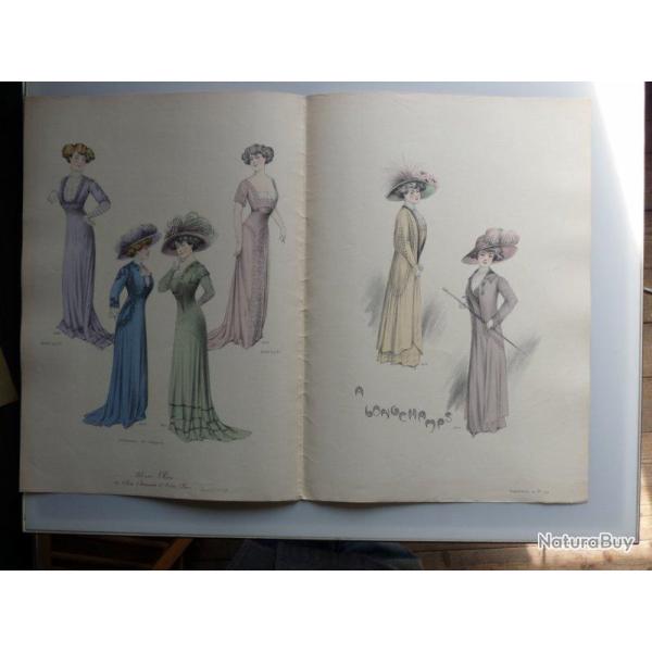 Grande Gravure Accessoires de Mode Femme 1909 Robe