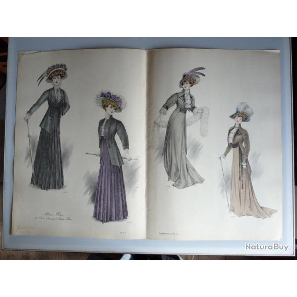 Grande Gravure Accessoires de Mode Femme 1908 Toilette