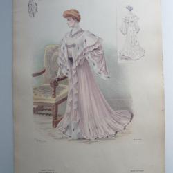 Grande Gravure Accessoires de Mode Femme 1900 Robe