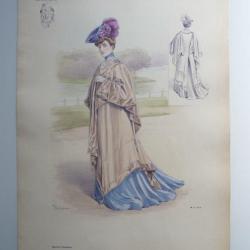 Grande Gravure Accessoires de Mode Femme 1900 Chapeaux