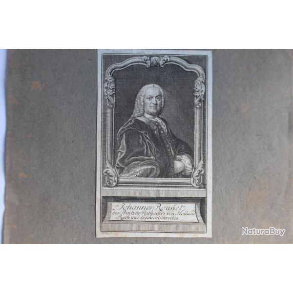 Gravure XVIIIe sicle Johannes Rousfet