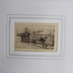 Gravure eau-forte Genève pont de l'Observatoire Marc PROESSEL