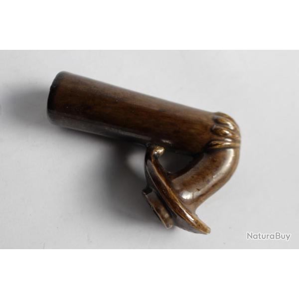 Fourneau de pipe c�ramique �maill�e Napol�on III