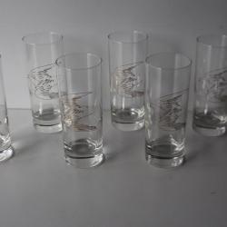 HANS ERNI 6 verres illustrés Colombe