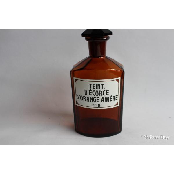 Ancien flacon d'apothicaire Ecorce Orange Am�re  pharmacie