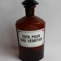 Ancien flacon d'apothicaire Eau sédative pharmacie