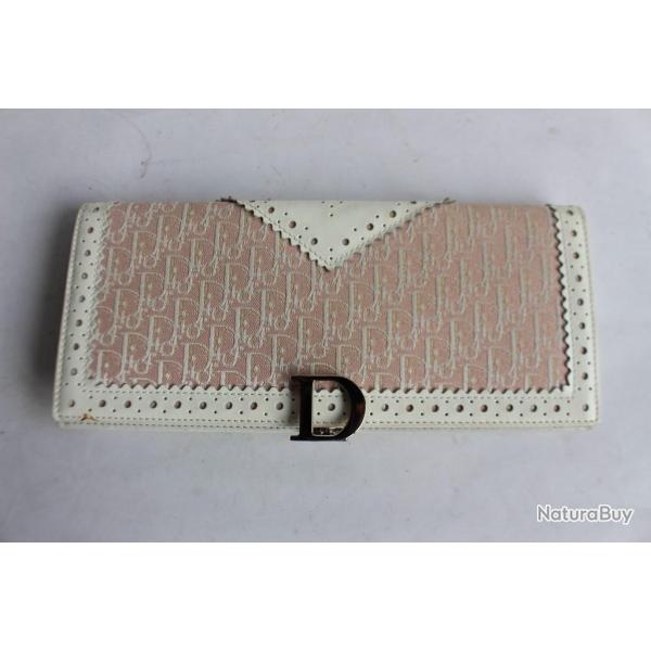 CHRISTIAN DIOR Portefeuille monogramme rose vintage