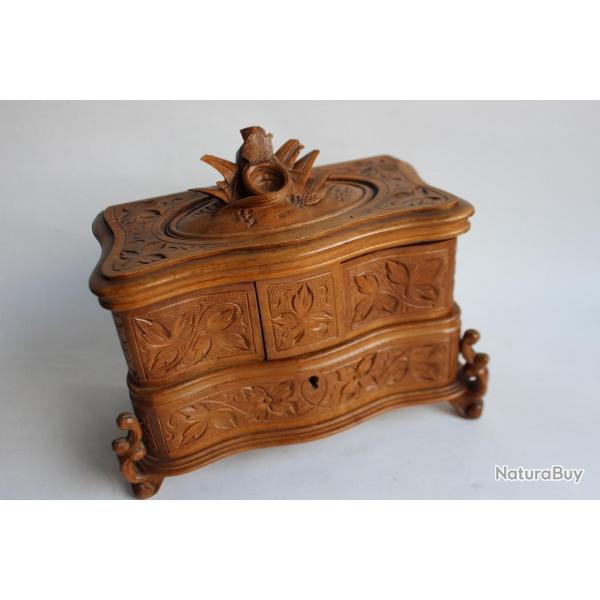 BRIENZ art populaire Suisse coffret � bijoux 1880