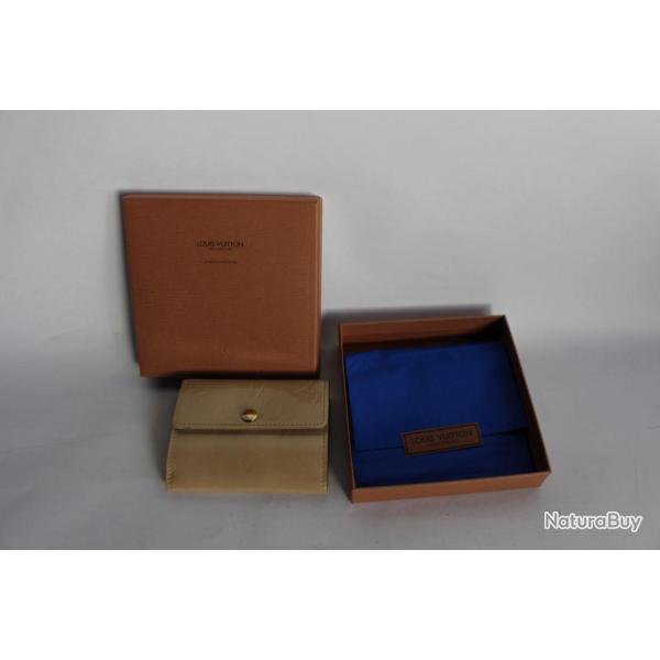 LOUIS VUITTON porte monnaie LUDLOW cuir monogram vernis perle