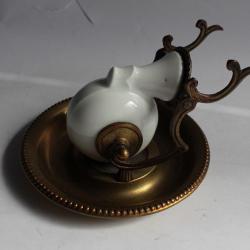 Encrier à bascule XIXe siècle objet d'écriture bureau