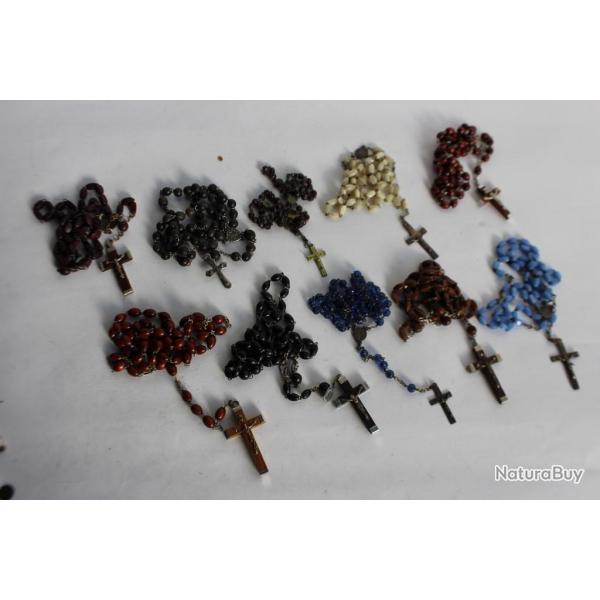 Collection de 10 chapelets anciens religion
