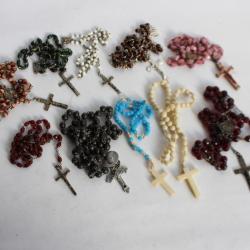 Collection de 10 chapelets anciens religion