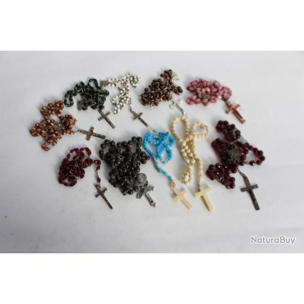 Collection de 10 chapelets anciens religion