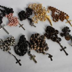 Collection de 10 chapelets anciens religion