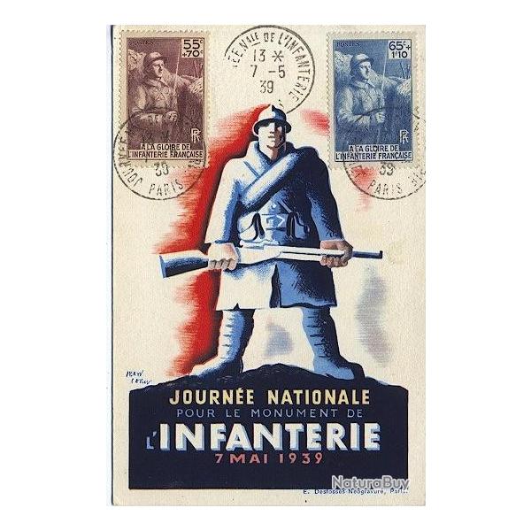 Carte-maximum France n� 386/387 - Infanterie