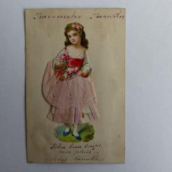 Chromo Baromètre Parisien fille 1882