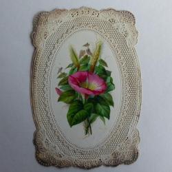 Chromo gaufré découpé fleurs 1890