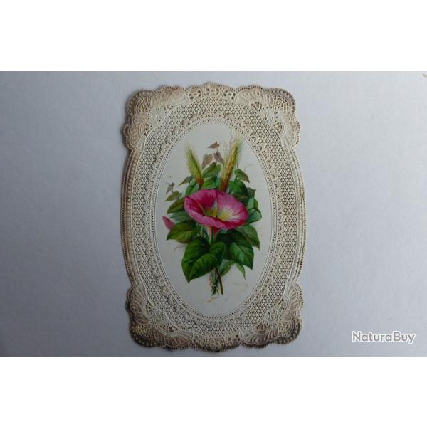 Chromo gaufr� d�coup� fleurs 1890
