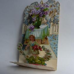 Image chromo a système XIXe siècle diorama