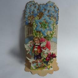 Image chromo a système XIXe siècle colombes diorama