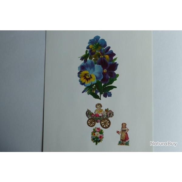 Images chromos gaufr�s d�coup�s berceau enfant 1890