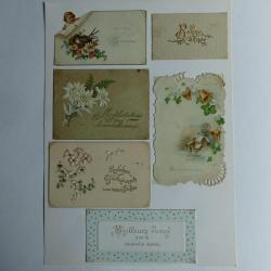 Images chromos gaufrés découpés cartes de voeux 1890