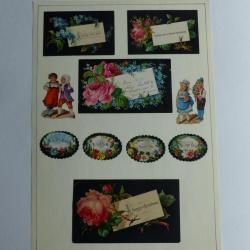 Images chromos gaufrés découpés cartes de voeux 1890