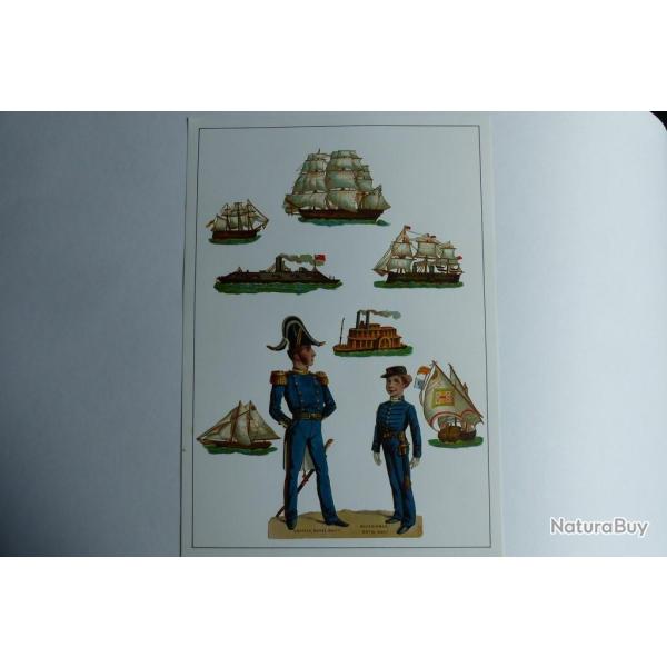 Images chromos gaufr�s d�coup�s bateaux Royal Navy 1890